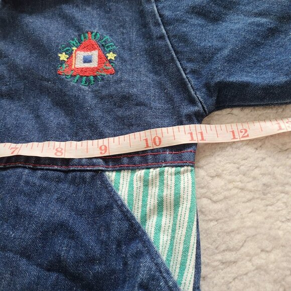 Vintage Buster Brown Bomber Denim Jacket 12M USA Nautical Sailboat Patchwork - Picture 8 of 10